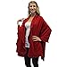 Luxury Divas Knit Poncho Shawl With Ruffled Edge