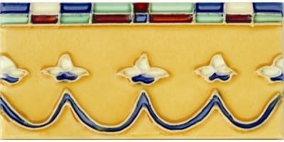 Mission 6" x 3" Hand-Painted Ceramic Decorative Tile in Coronita