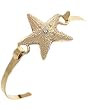 Goldtone Metal Starfish Hook Cuff Bracelet Fashion Jewelry