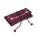 100% Silk Dark Purple Jewelry Pouch "Roll Model Jewelry Pouch [Dark Purple]" -Fair Trade Gifts