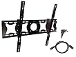 Pyle Complete Tilt Wall Mount & Cable Package for Home/Office/Schools/Public -- PSW229 Tilt Wall Mount for 36" to 65" Displays (Black) + PHDMRT6 6Ft. Horizontal Swivel High Definition HDMI Cable With Heavy-Duty Fiber Shielding.