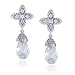 Sterling Silver Cubic Zirconia Cross w/ Briolette Drop Earrings by Cheline
