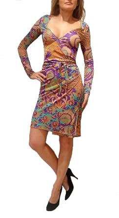 Blumarine Lavender Printed Wrap Dress. New. S