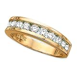 Gold Plated Sterling Silver 1 ct. Cubic Zirconia Wedding Band
