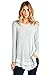 12 Ami Solid Long Knit Chiffon Hem Tunic Top Light Blue XXL