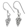 Sterling Silver Celtic Pattern Shepherds Hook Earrings