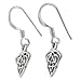 Sterling Silver Celtic Pattern Shepherds Hook Earrings