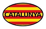 Catalonia Catalunya in Catalan Flag Car Bumper Sticker Decal Oval