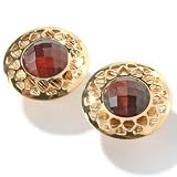 14K Gold Faceted Red Tiger Eye Earrings