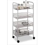 4 Wire Basket Rolling Storage Cart by Organize It All