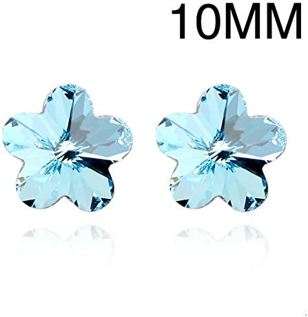 Fetrun Swarovski Elements "Romannce " Cherry Style Crystal Earing Color Sea Blue