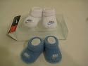 Nike Booties New Born Baby Infant 2 Pair Pack Blue White 3-6 Months