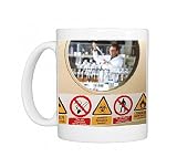 Safety signs seen on a laboratory door Photo Mugs