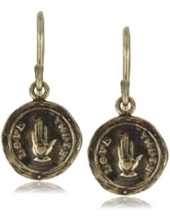 Pyrrha "talisman" 14k Yellow Gold Mini Hand Hook Earrings