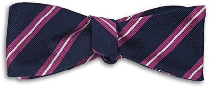 Penguin Men's 100% Silk Adjustable Self-Tie Bow Tie (14-20 in., Navy/magenta)