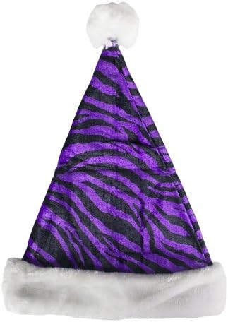 Jungle Print Santa Hat in Purple