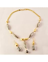 Sterling Silver Gold Plated Vermeil Oxidized Necklace Earrings Jewelry Set
