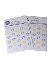 Baby Product: 100 Wilton Baby Feet Seals Shower Stickers Invitations - Wilton Industries