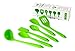 Dishwasher Safe Silicone Kitchen Utensil Set. 6 Piece Heat Resistant Set Includes Spatula, Ladle, Slotted Spoon, Mixing Spoon, Spoonula, Turner. Durable Kitchen Tools By Dutis