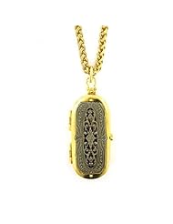 Gold Pewter French Locket Necklace Gold Plated