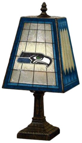 Seattle Seahawks 14 Inch Art Glass Lamp