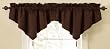 Sound Asleep Room-Darkening Rod Pocket Ascot Window Valance, Chocolate, 42-Inch