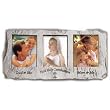 Dad/Mom First Holy Communion Triple Slate Picture Frames - Silver Plated