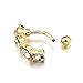 14K Gold Plated Belly Button Ring with Crystal