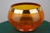 Advent Colonial Glass Orange & Gold Crackle Effect Bowl