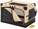 Precision Pet Great Crate Soft Side Crate, Navy/Tan, Up to 90 Pounds
