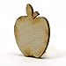Mylittlewoodshop Pkg of 6 - Apple - 2 inches tall by 1.6 inches wide and 1/8 inch thick unfinished wood (LC-APPL04-6)