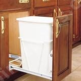RV-12PB Single Trash Pullout 35 Quart -White