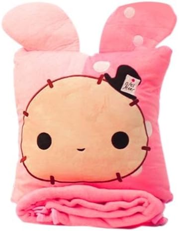 Gift Stuffed Toy Fleece Cartoon Rabbit Pillow Blanket Hand Warmer Holiday (Square)