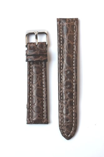 18mm Brown Matte Genuine Crocodile Breitling Style Watchband Made in Italy