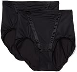 Flexees Womens Everyday Control Modern Satin V Brief 2-Pack