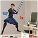 Star Wars The Clone Wars Glow in the Dark Anakin Skywalker Mega Decal Pack - Includes 1 Giant Anakin with a Glow in the Dark Light Saber Wall Decal (11 Pieces) and 28 Glow in the Dark Wall Decals