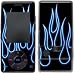 Blue Neon Flames Design Protective Skin Decal Faceplate for LG Chocolate VX8500 Cell Phones