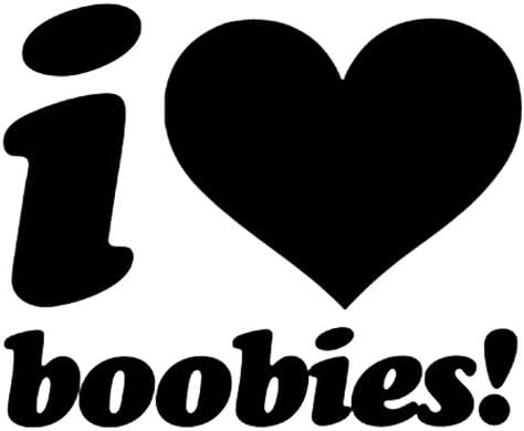 I Heart Boobies, Vinyl Car Decal, 'Brown', '10-by-10 inches'