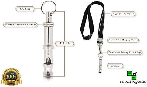 UltraSonic Dog Whistle, Bonus Black Lanyard, Dog Training Ebook, Adjustable Pitch Frequency, Bark Control, Discipline Dogs, Dog Whistle to Stop Barking, Bark Control for Dogs, Train Your Dog