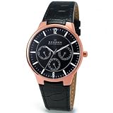 Skagen Denmark Mens Watch Black Leather #331XLRLBO