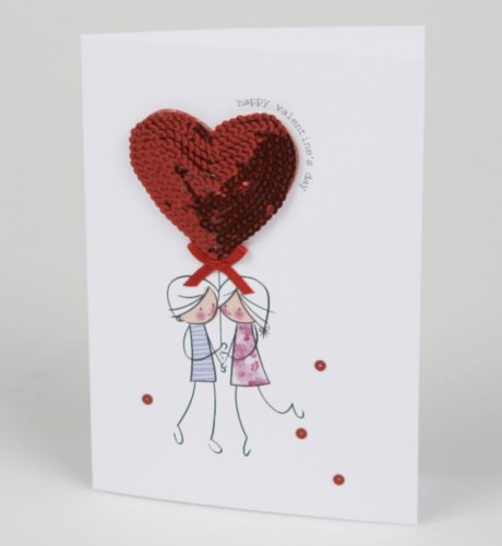 Sequin Heart 'Happy Valentine's Day' Card