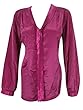 Womans Peasant Tops Blouses Solid Magenta Long Sleeve Satin Silk Blouse Top Medium Sz Womans Peasant Tops Blouses Solid Magenta Long Sleeve Satin Silk Blouse Top Medium Sz