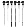 Decorative Super Bright Stainless Steel Pole Solar Light ST701 - Set of 6