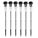 Sohodecor 6 Pack Grand Bollard Stainless Steel Solar Light Set with Ultra Low Sensitive Amorphous Solar Panel
