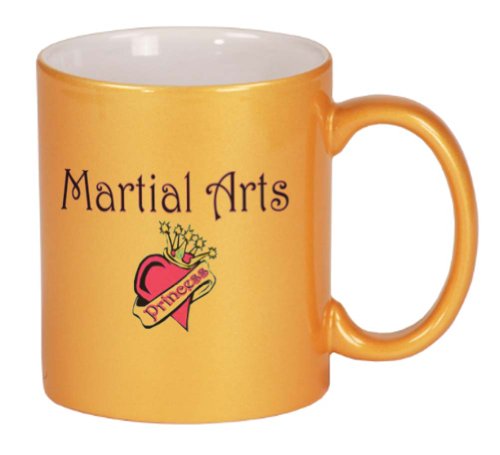 Martial Arts Princess Coffee Mug Metallic Gold 11 oz