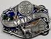 Maine State 3-D Enamel Pewter Belt Buckle