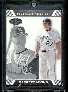 2007 Topps Co-Signers #4 Garrett Atkins Colorado Rockies Baseball Card - Mint Condition - In Protective Display Case !