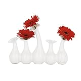 Torre & Tagus Lila Flower 5 Bud Vase, Wh...