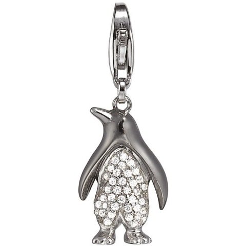 Esprit Damen-Charms penguin sparkle 925 Sterlingsilber schwarzer Lack ESCH91061A000 Preisvergleich