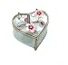Heart Shaped Trinket Box in Glass with Pink Plumeria